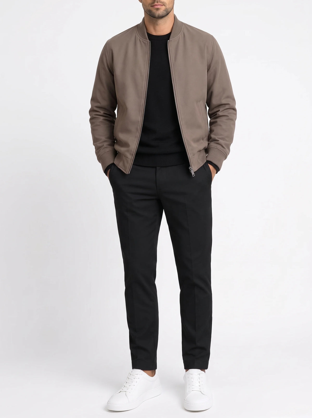 cazadora bomber taupe