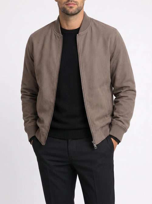 cazadora bomber taupe